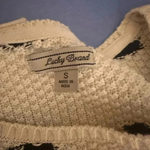 Lucky Brand Cream and Black Crew & Scoop Necks Sweater - Picture 6 of 6